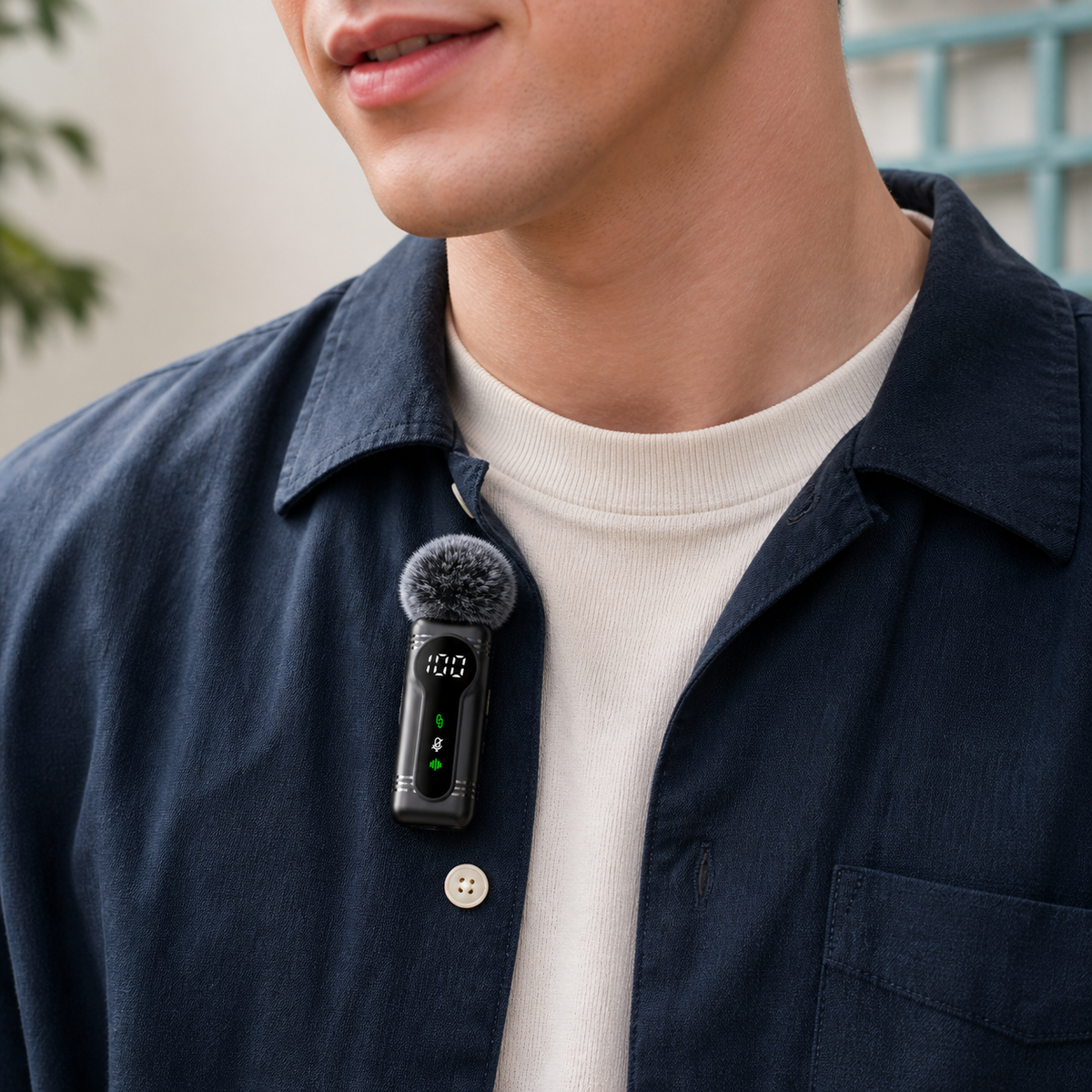 Wireless microphone kit with two microphones, receiver and wind covers